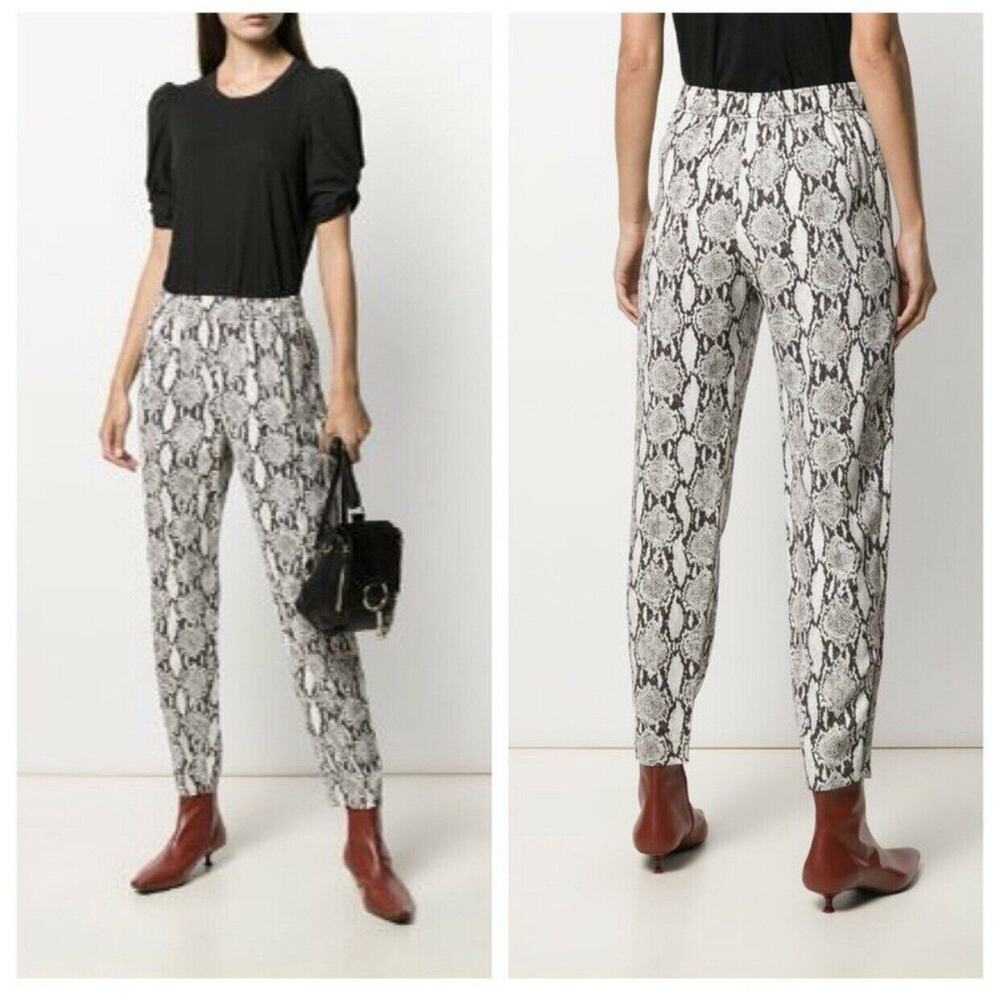 NEW A.L.C Women's Size 4 Elijah Python Snake Print Relaxed Fit Pull On Pants